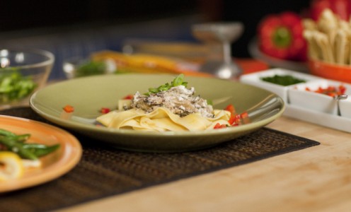 Sauteed Beef with Creamy Mushroom and Shallot Sauce