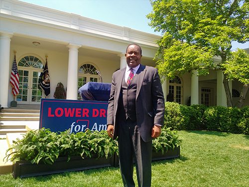 AAKP RICHARD KNIGHT - WHITE HOUSE ROSE GARDEN - FRONT ROW SEAT - SECRETARY AZAR & PRESIDENT - smaller