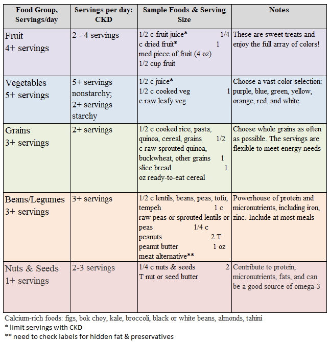 Plantbased CKD Daily Servings