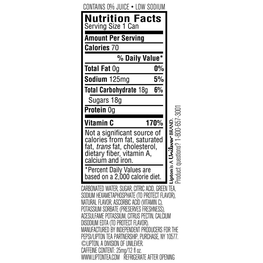nutrition label